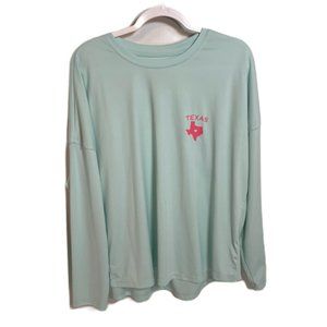 State of Mine XL Light Green with Pink Long Sleeve Texas Print on the Back